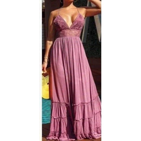 Longue Robe Decolte-bras mince