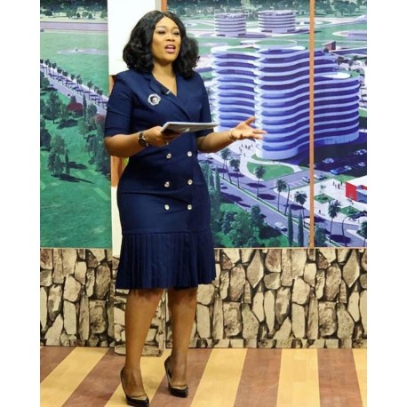 Robe Droite Dame-bleu marine
